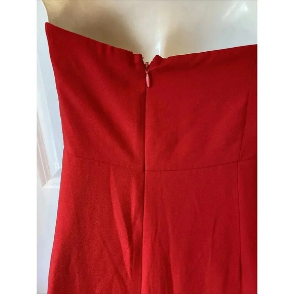 Forever 21 Red Jumpsuit Plus 2X Red Strapless Wide Split Leg Zip Back Party Date - Picture 9 of 9